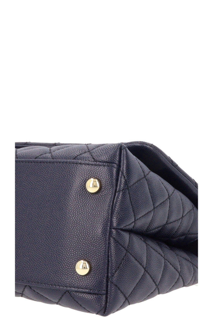 CHANEL Coco Handle Bag Caviar Blue