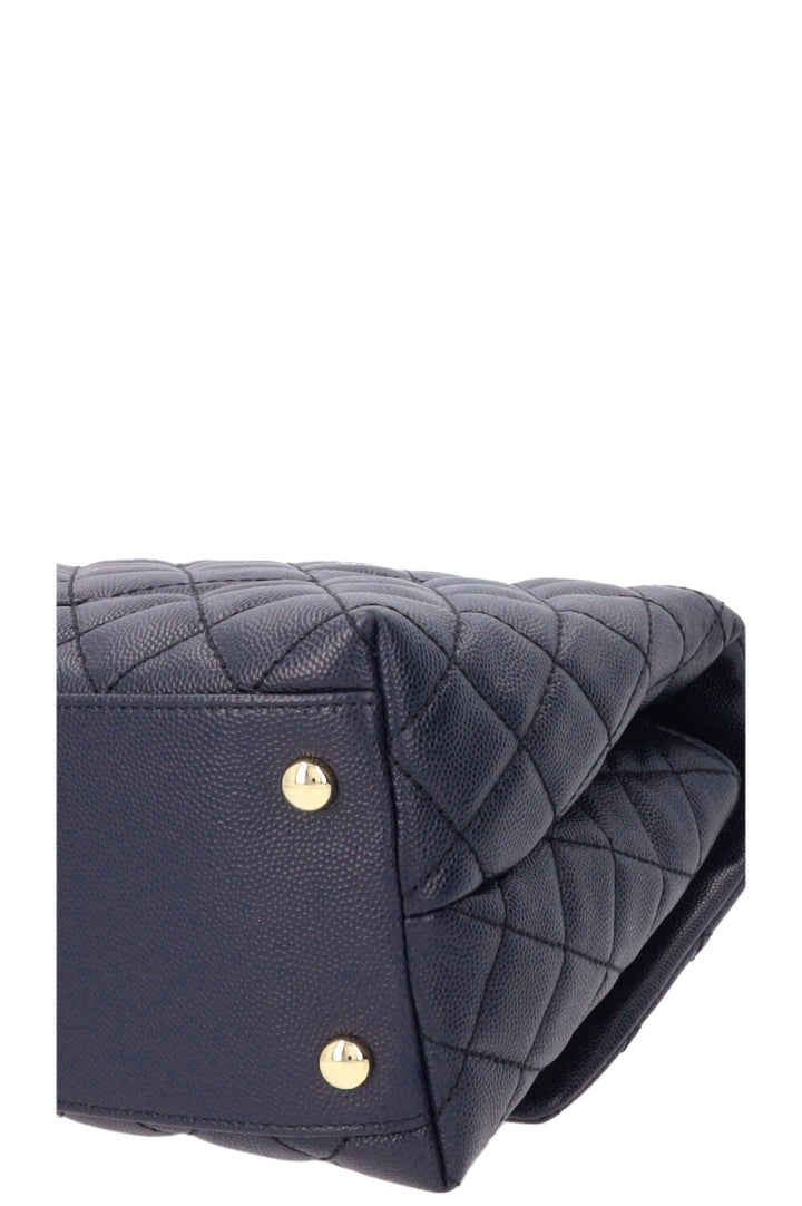 CHANEL Coco Handle Bag Caviar Blue