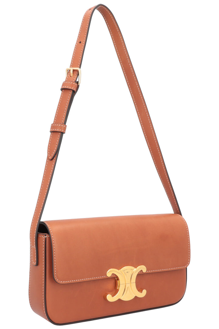 CELINE Claude Shoulder Bag Natural Leather Tan
