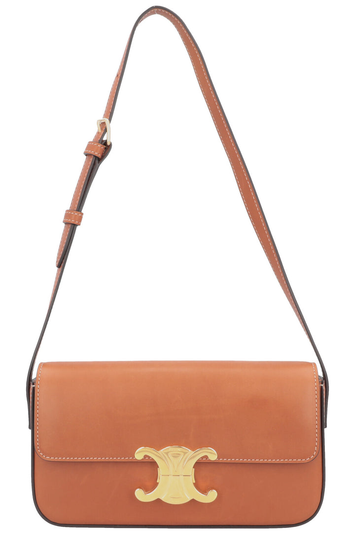 CELINE Claude Shoulder Bag Natural Leather Tan