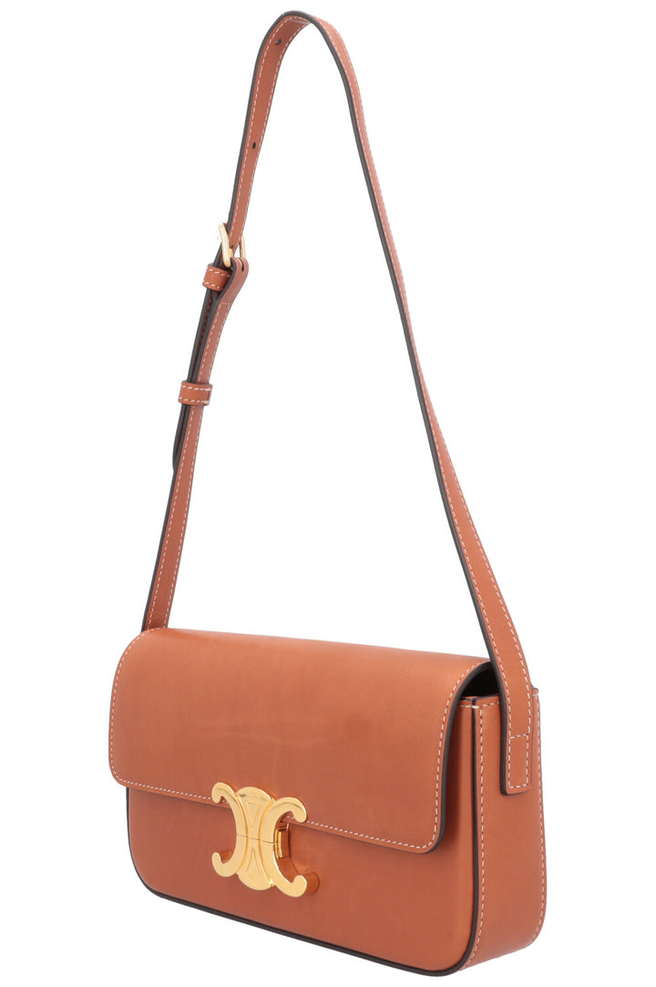 CELINE Claude Shoulder Bag Natural Leather Tan