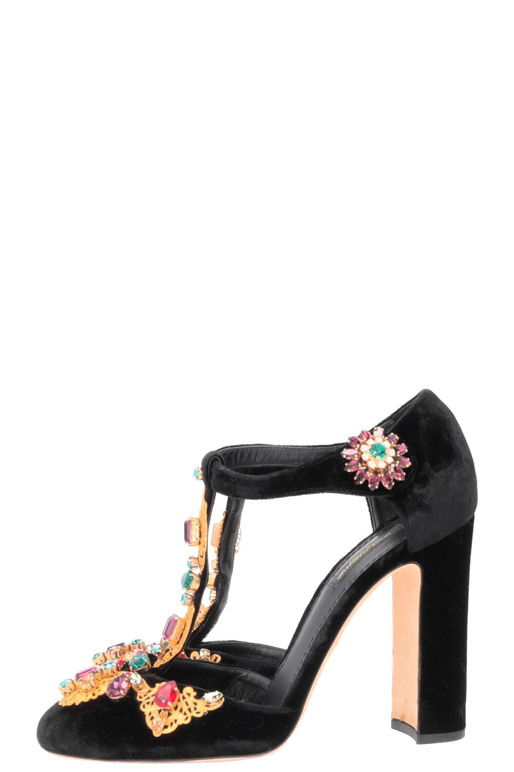 DOLCE&GABBANA Heels Black Velvet Crystals