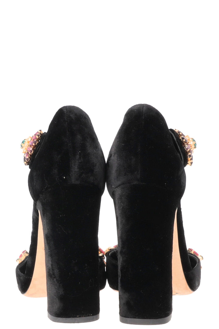 DOLCE&GABBANA Heels Black Velvet Crystals