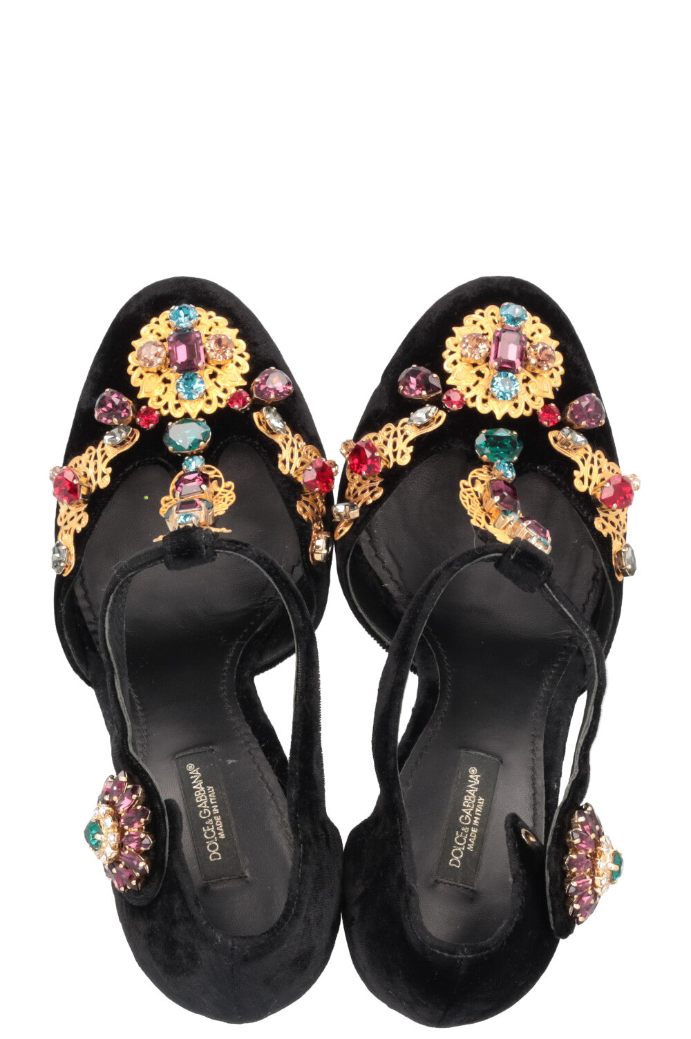 DOLCE&GABBANA Heels Black Velvet Crystals