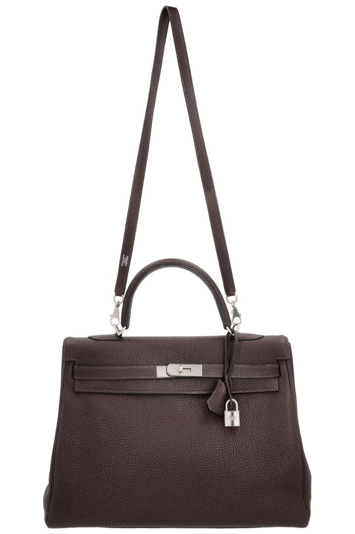 HERMÈS Kelly 32 Retourne Togo Chocolat