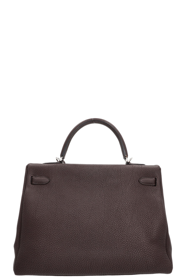 HERMÈS Kelly 32 Retourne Togo Chocolat