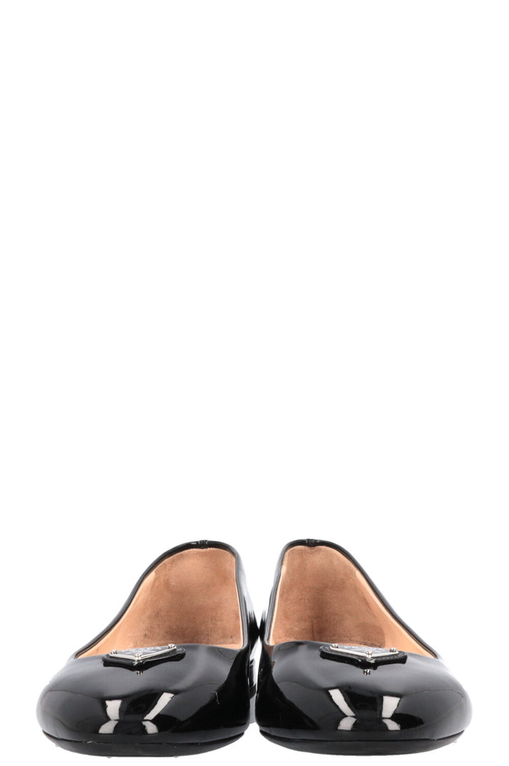 PRADA Ballet Flats Patent Black