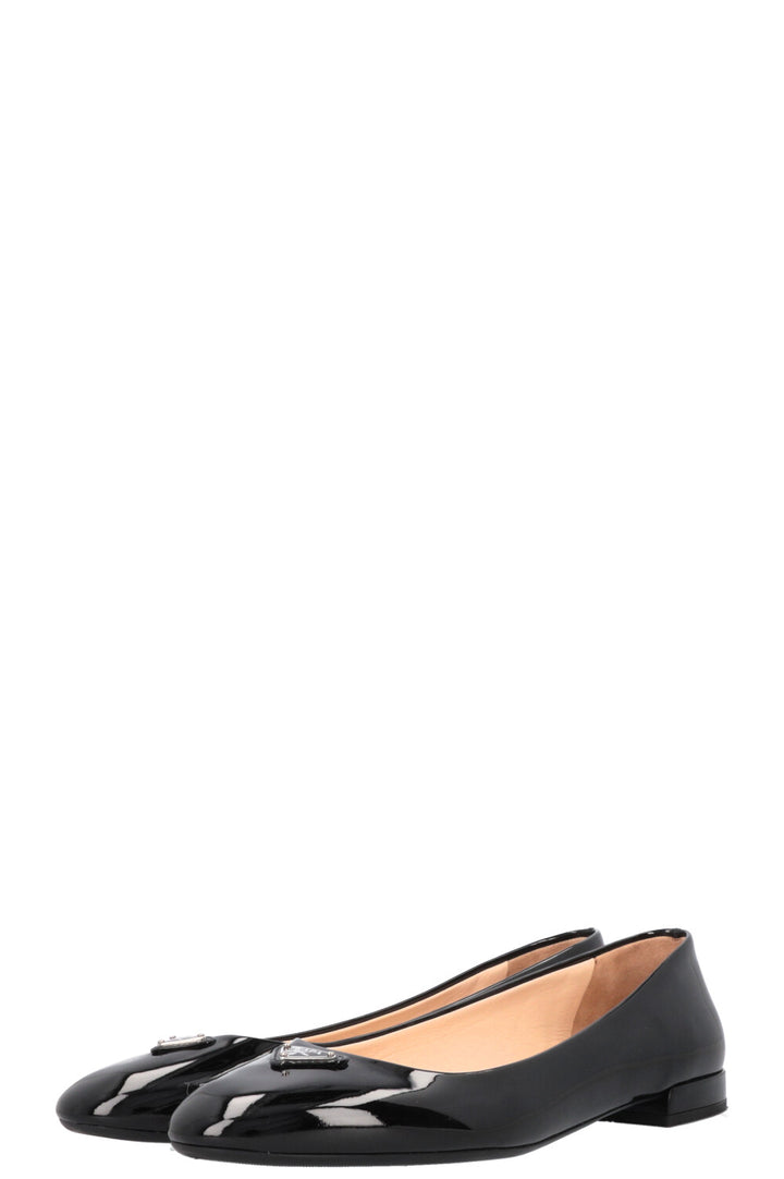 PRADA Ballet Flats Patent Black