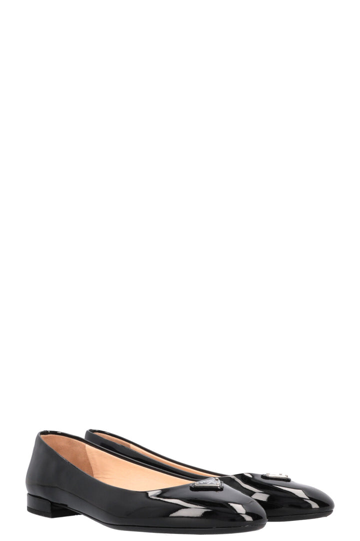 PRADA Ballet Flats Patent Black