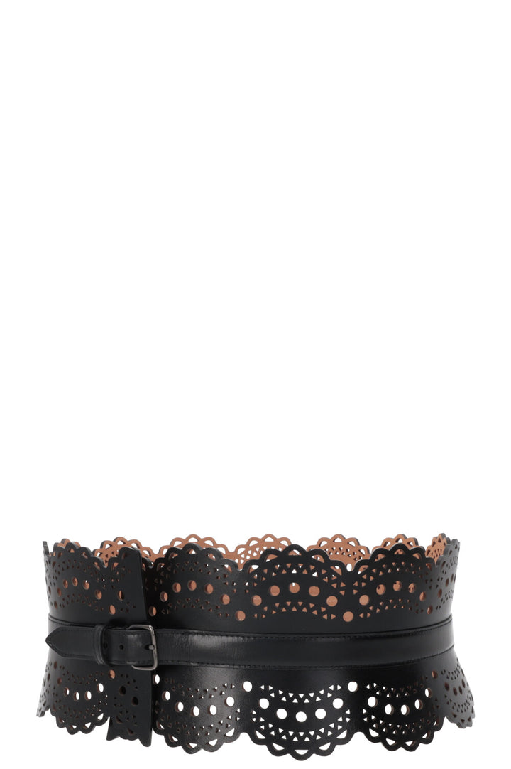 ALAÏA Laser Cut Belt Black