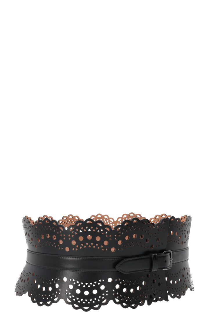 ALAÏA Laser Cut Belt Black