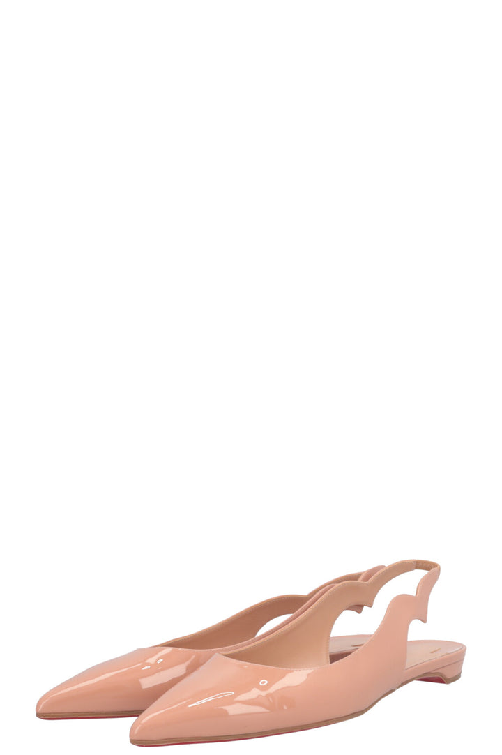 CHRISTIAN LOUBUTIN Hot Chick Slingback Flats Nude