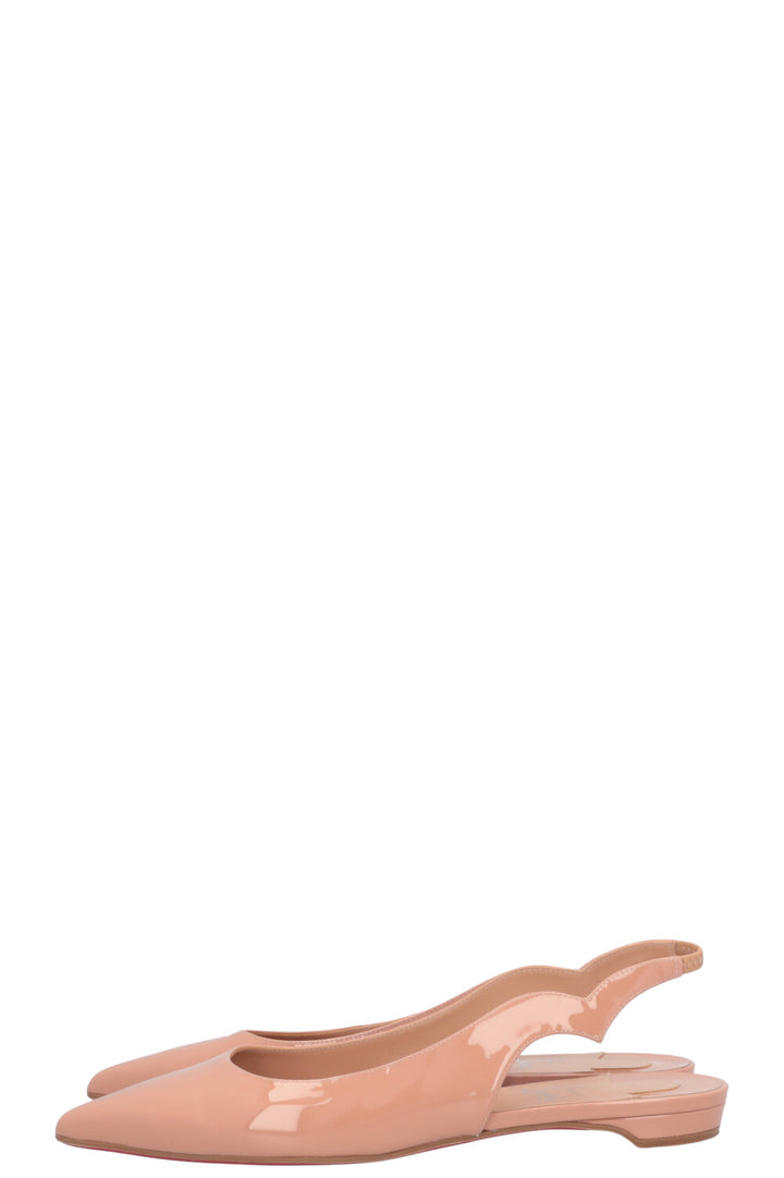 CHRISTIAN LOUBUTIN Hot Chick Slingback Flats Nude