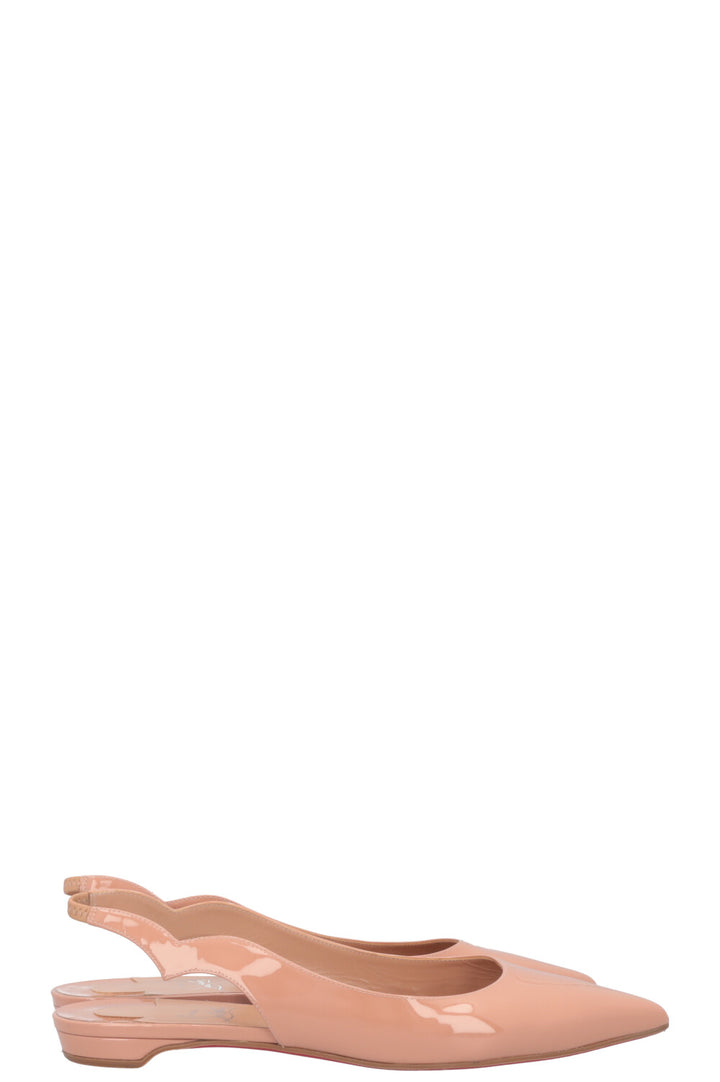 CHRISTIAN LOUBUTIN Hot Chick Slingback Flats Nude