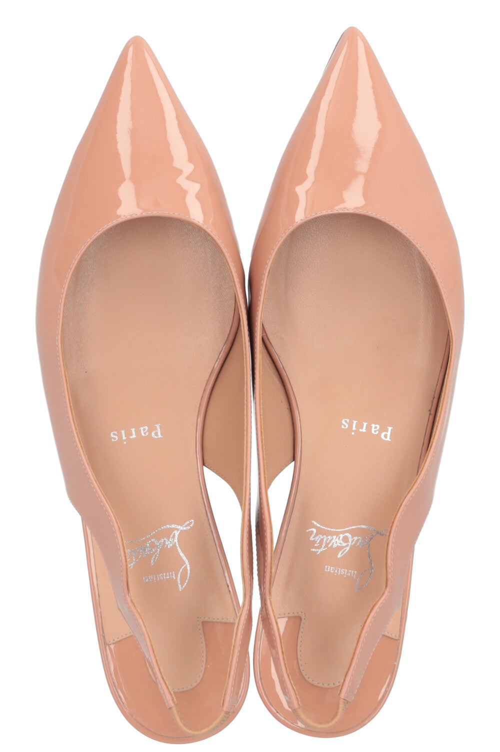 CHRISTIAN LOUBUTIN Hot Chick Slingback Flats Nude