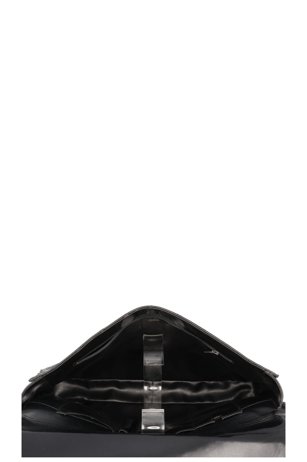 CHANEL Vintage Briefcase Leather Black