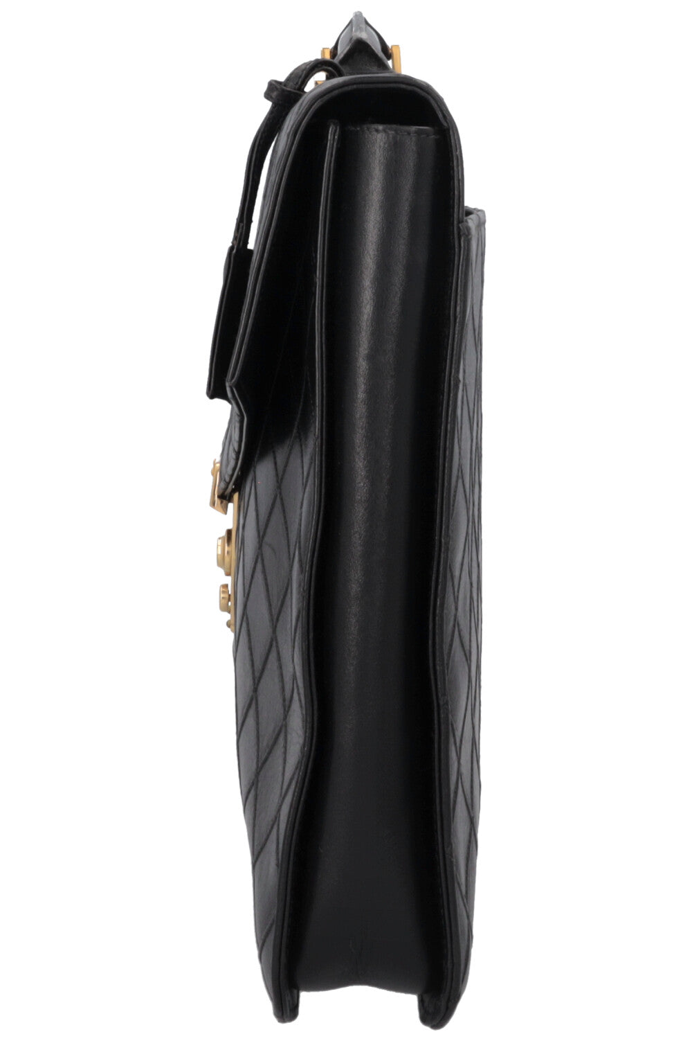 CHANEL Vintage Briefcase Leather Black