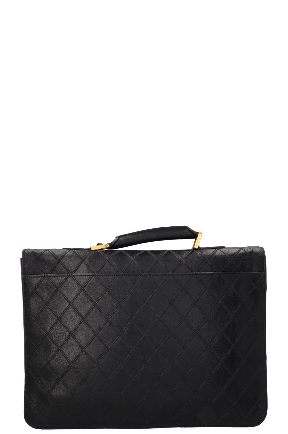 CHANEL Vintage Briefcase Leather Black