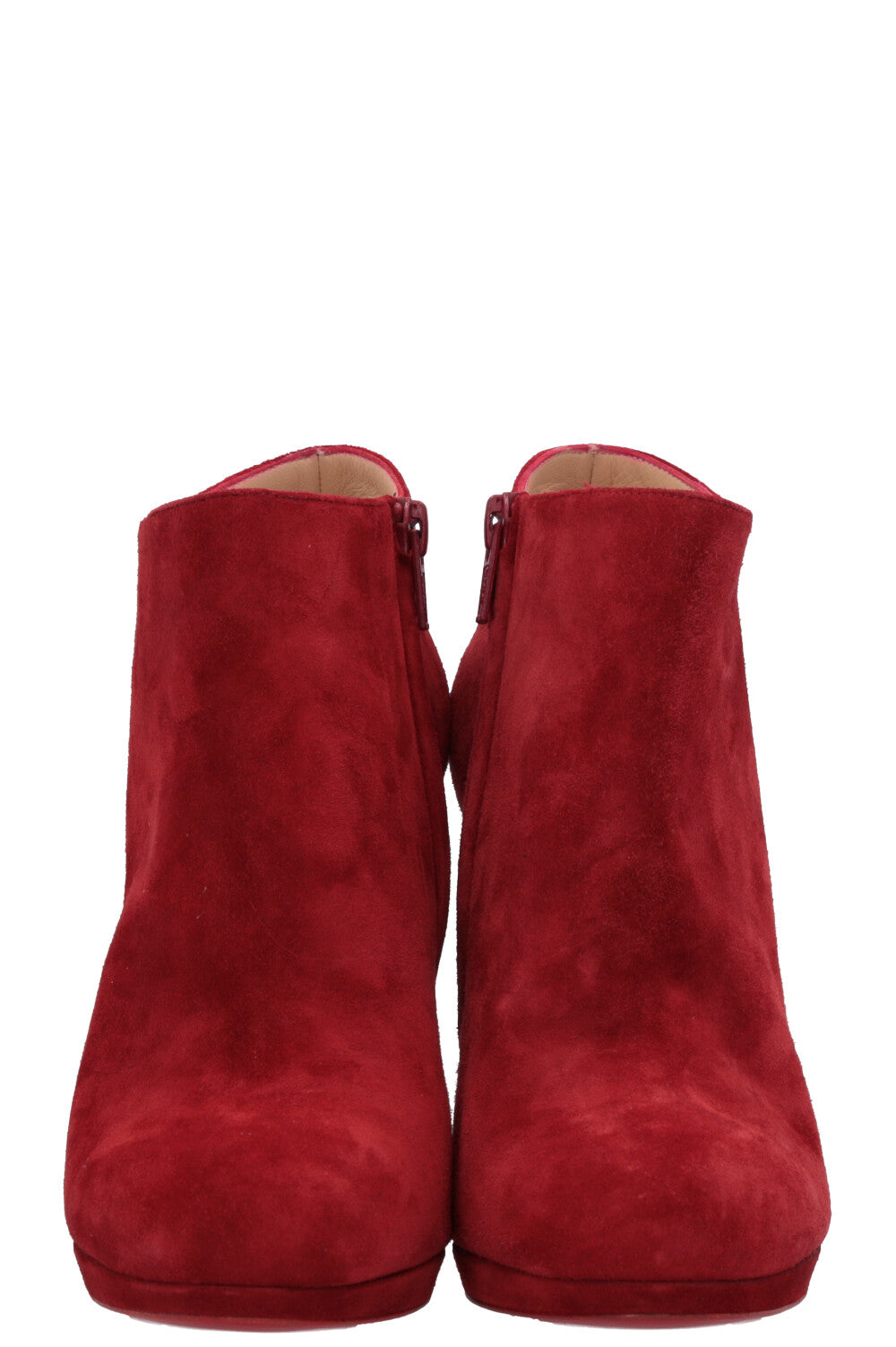 CHRISTIAN LOUBOUTIN Ankle Boots Suede Red