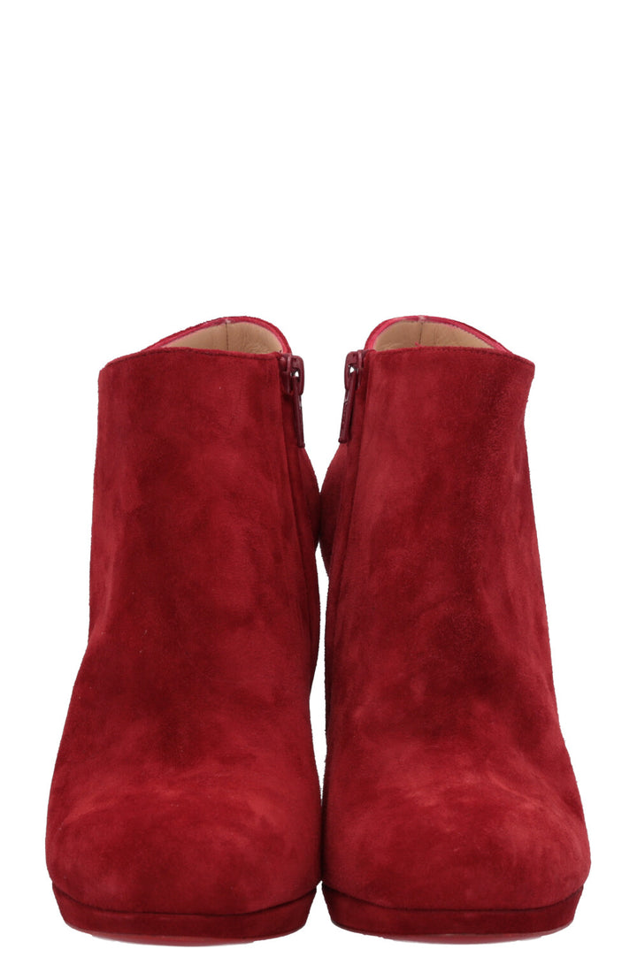 CHRISTIAN LOUBOUTIN Ankle Boots Suede Red