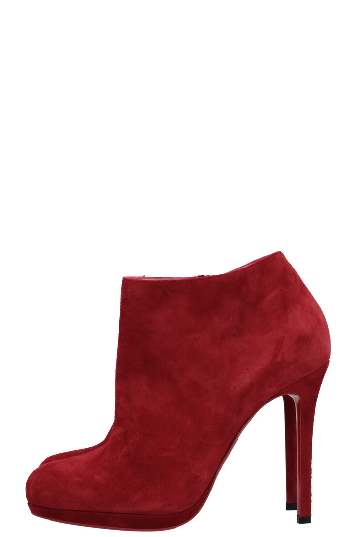 CHRISTIAN LOUBOUTIN Ankle Boots Suede Red