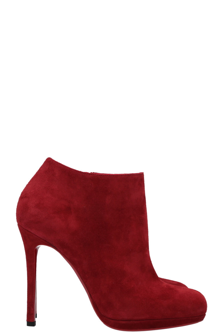 CHRISTIAN LOUBOUTIN Ankle Boots Suede Red