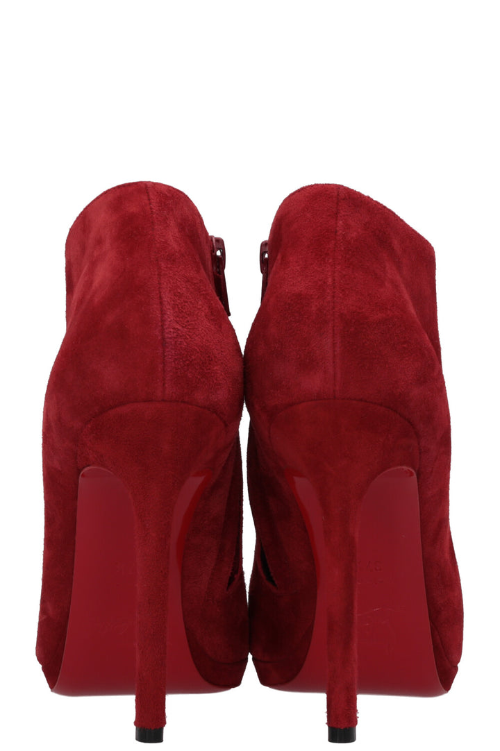 CHRISTIAN LOUBOUTIN Ankle Boots Suede Red