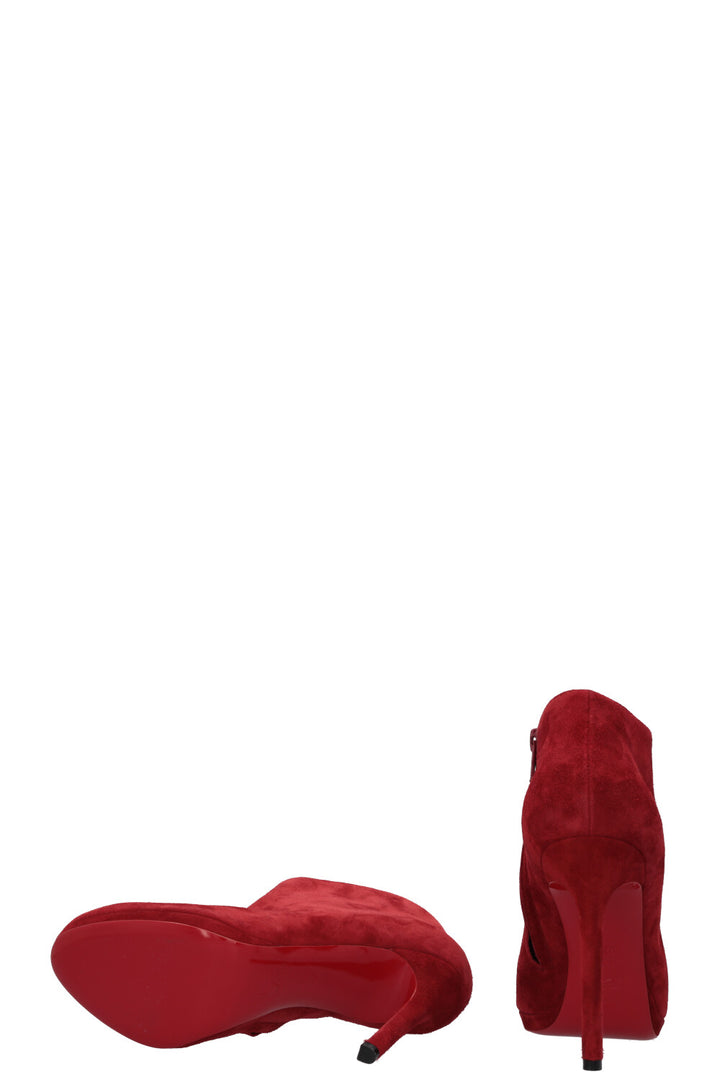 CHRISTIAN LOUBOUTIN Ankle Boots Suede Red