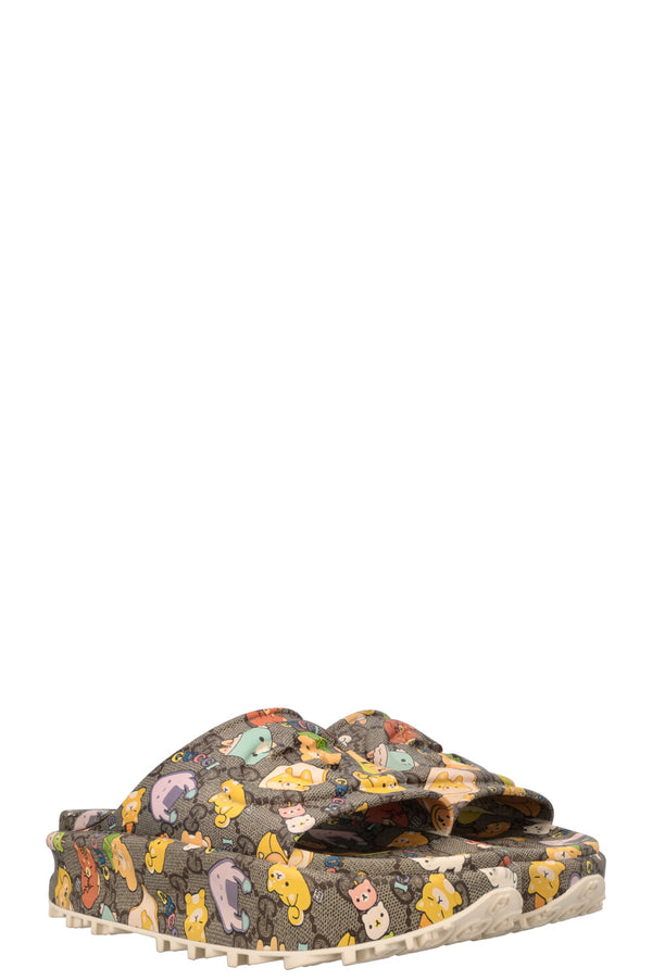 Claquette à imprimé animal Gucci x Pikarar GG