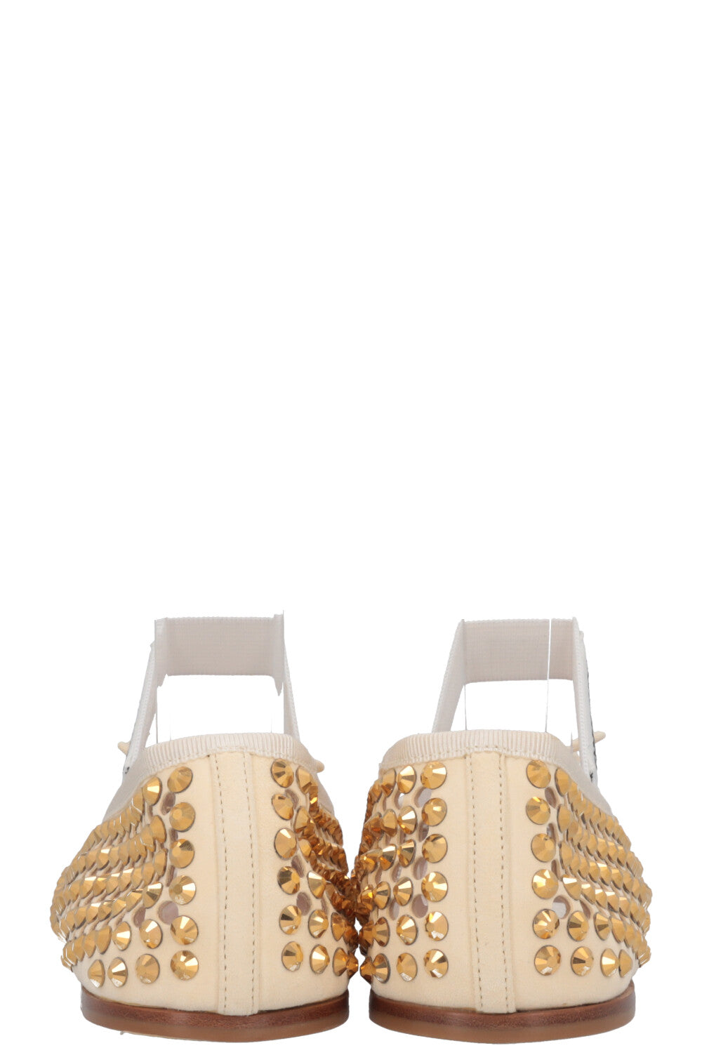 Ballerines MIUMIU en cuir clouté doré