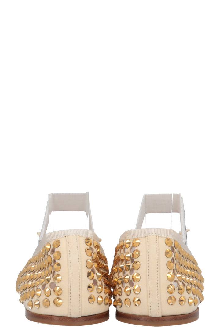 Ballerines MIUMIU en cuir clouté doré