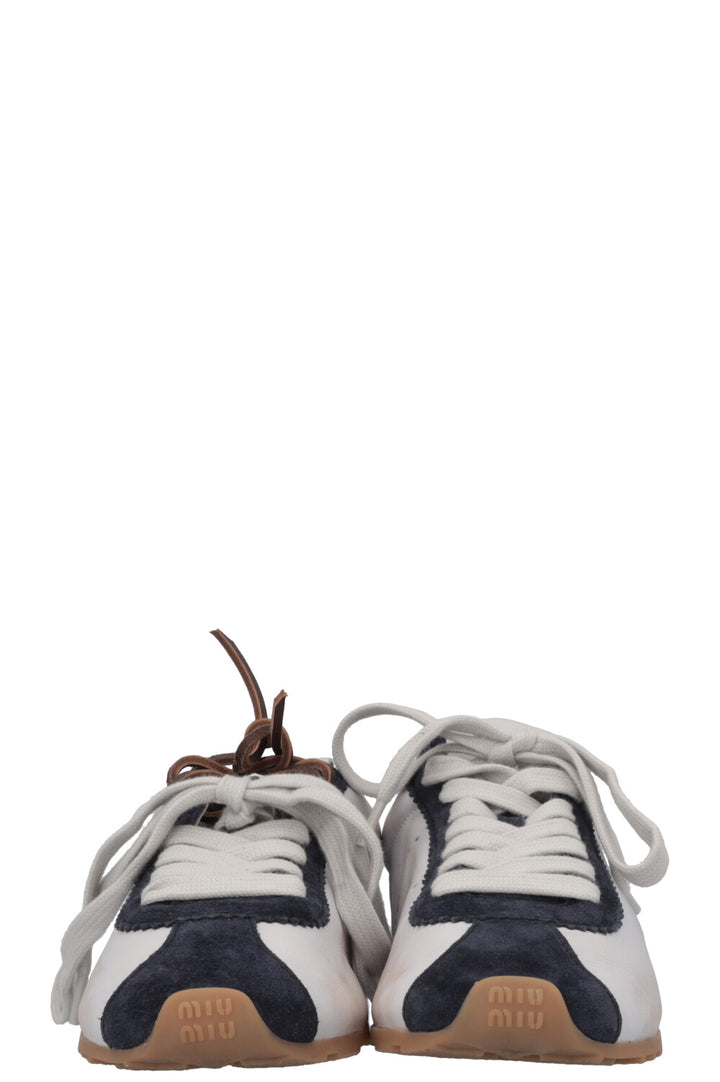 MIUMIU Plume Sneakers Leather Blue White
