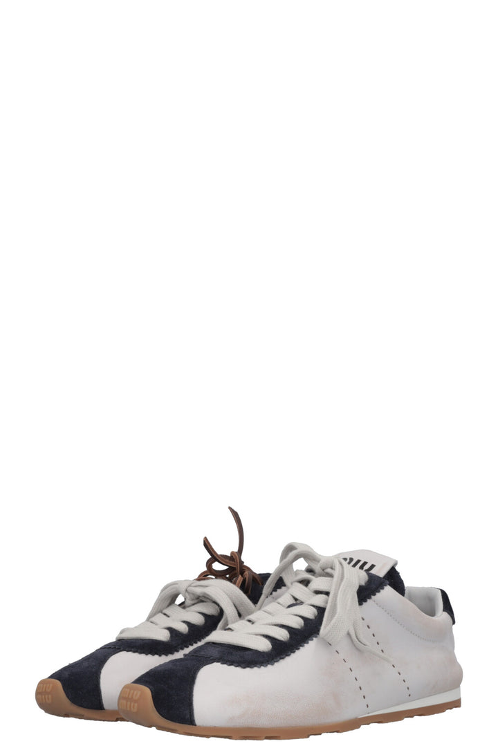 MIUMIU Plume Sneakers Leather Blue White