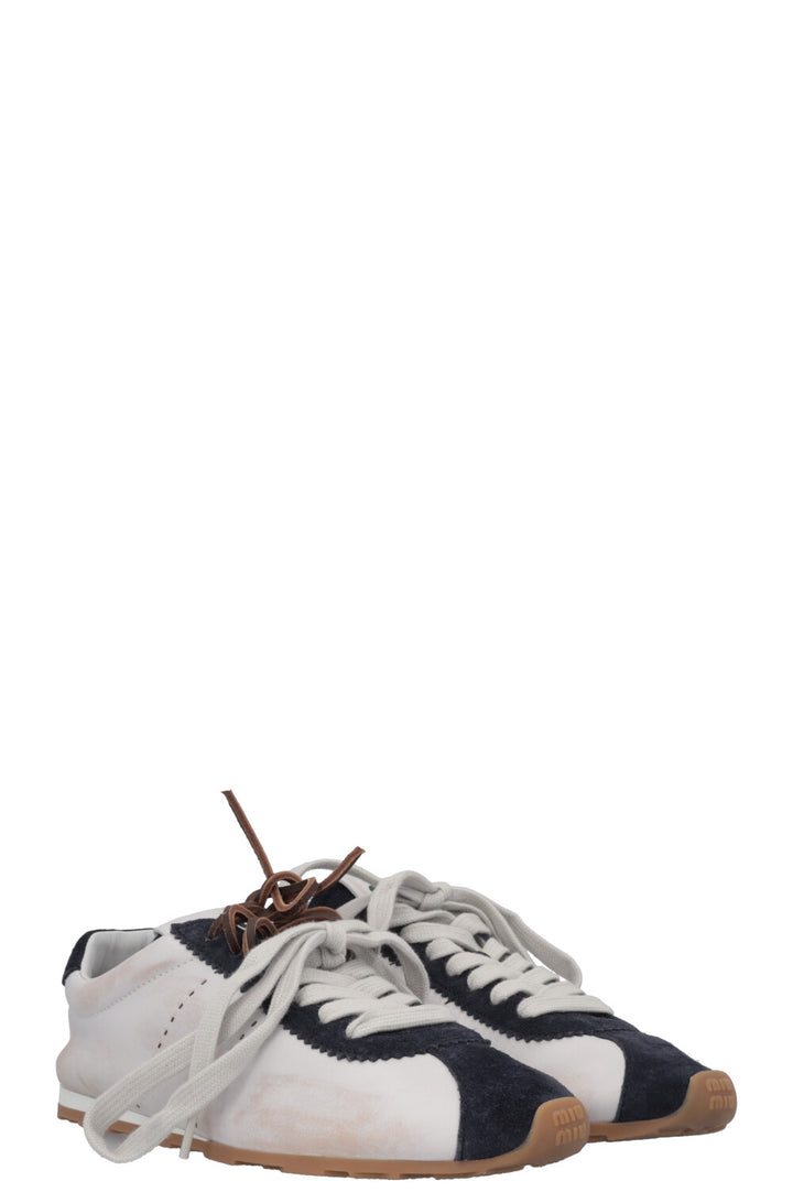 MIUMIU Plume Sneakers Leather Blue White