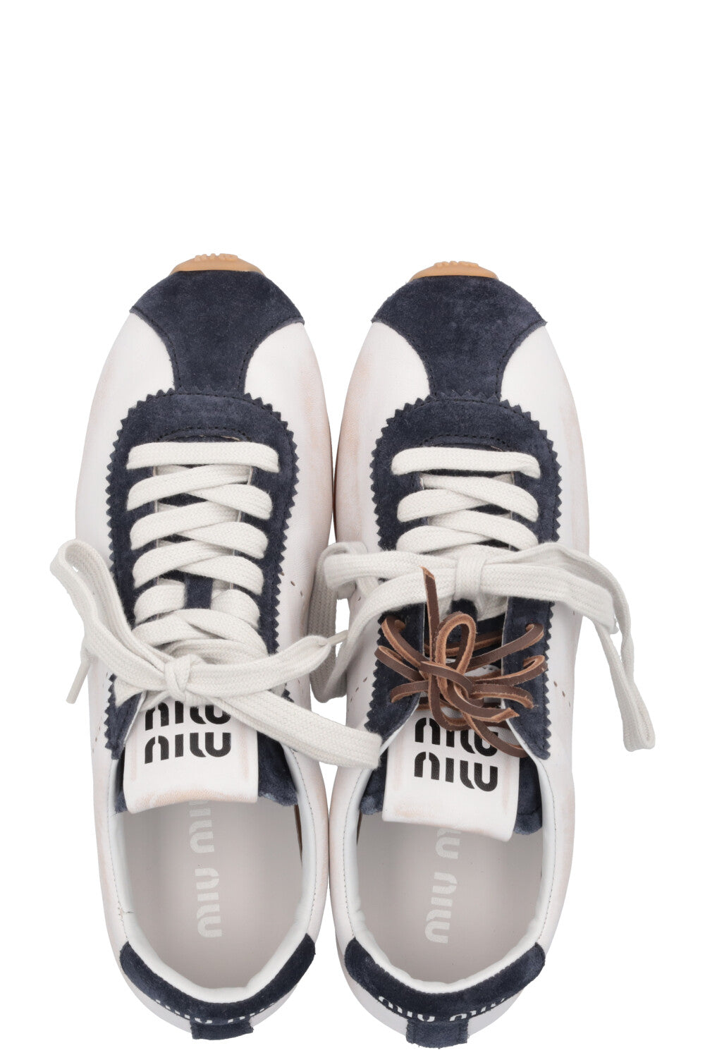 MIUMIU Plume Sneakers Leather Blue White