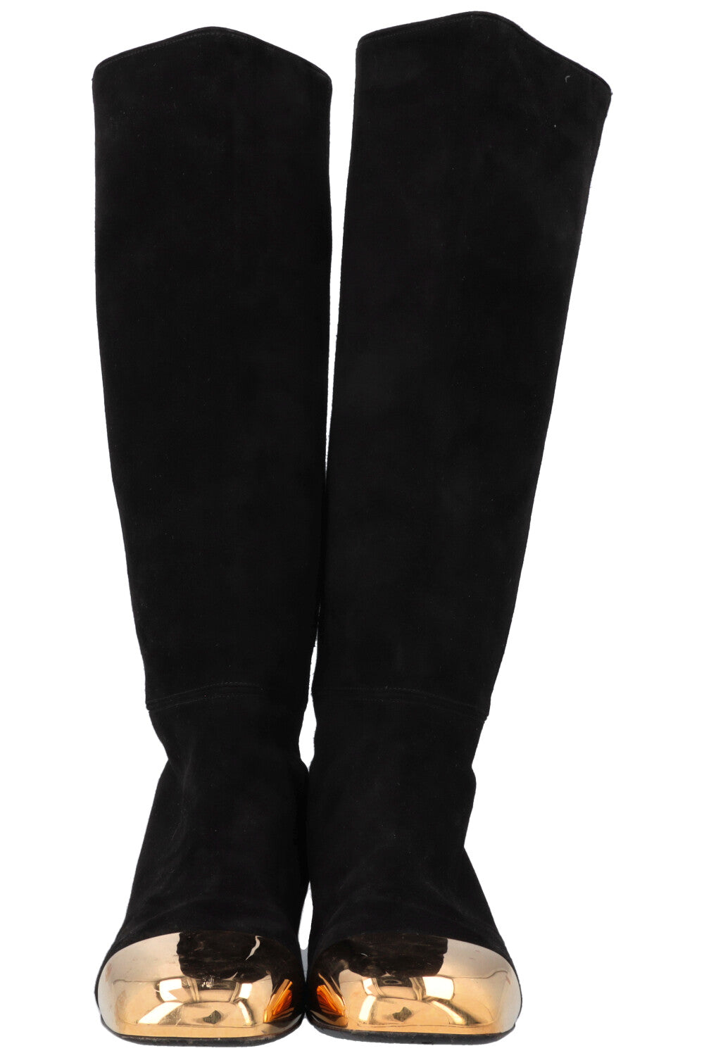 SAINT LAURENT Boots Suede Black Gold
