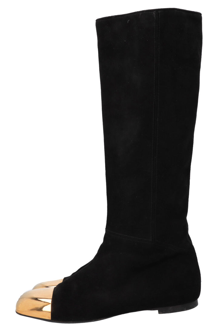SAINT LAURENT Boots Suede Black Gold
