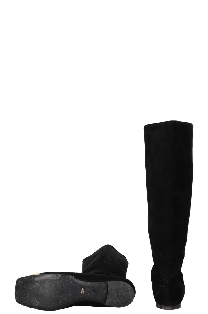 SAINT LAURENT Boots Suede Black Gold
