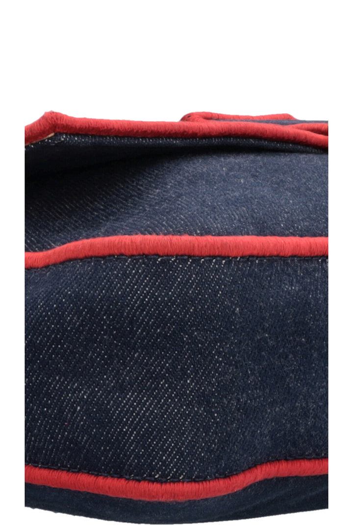 Grand sac bandoulière baguette FENDI Rouge denim