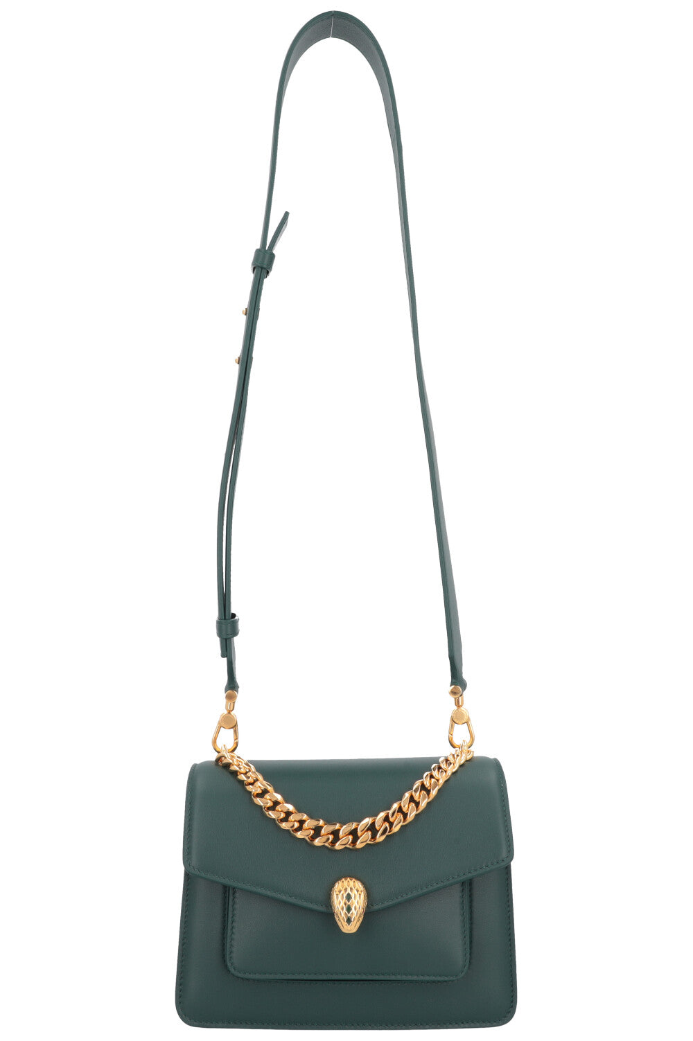 BVLGARI Serpenti Forever Maxi Chain Top Handle Bag Green