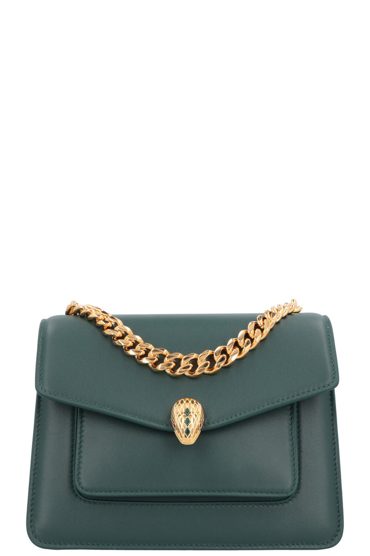 BVLGARI Serpenti Forever Maxi Chain Top Handle Bag Green