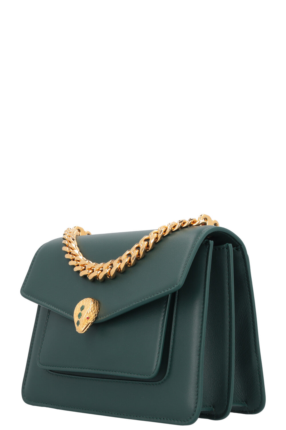 BVLGARI Serpenti Forever Maxi Chain Top Handle Bag Green