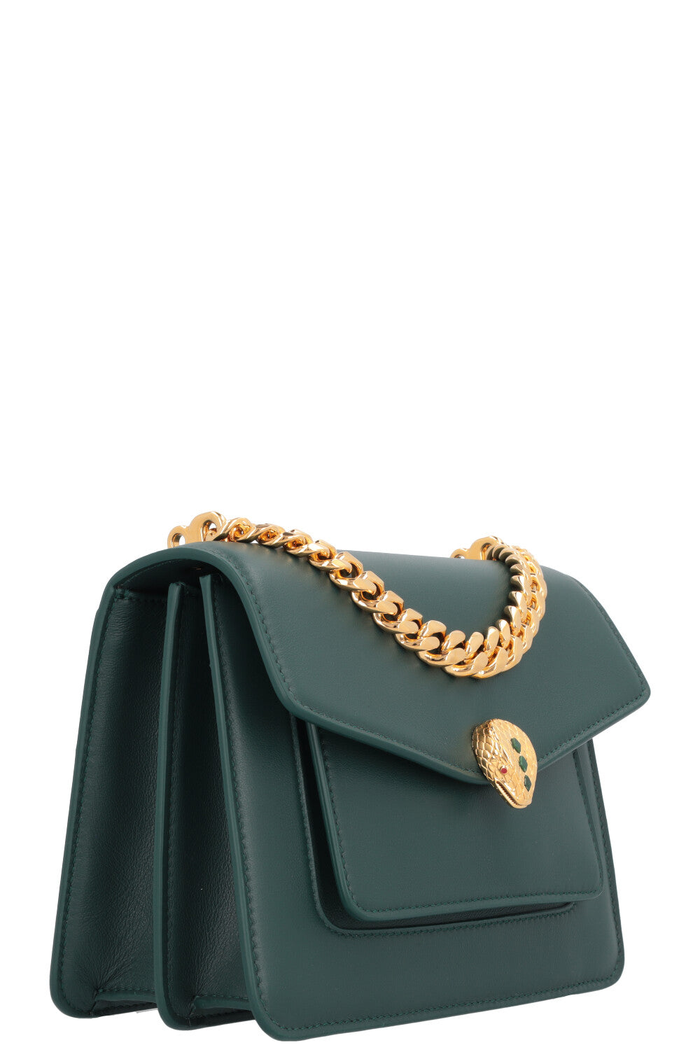BVLGARI Serpenti Forever Maxi Chain Top Handle Bag Green