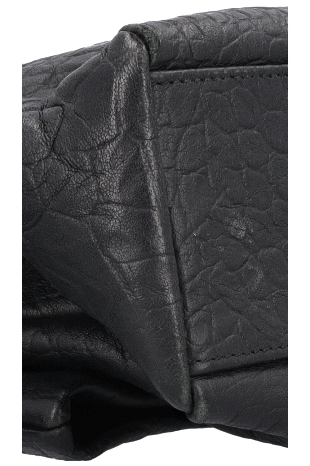 SAINT LAURENT Medium West Hollywood Shoulder Bag Croc Embossed Black