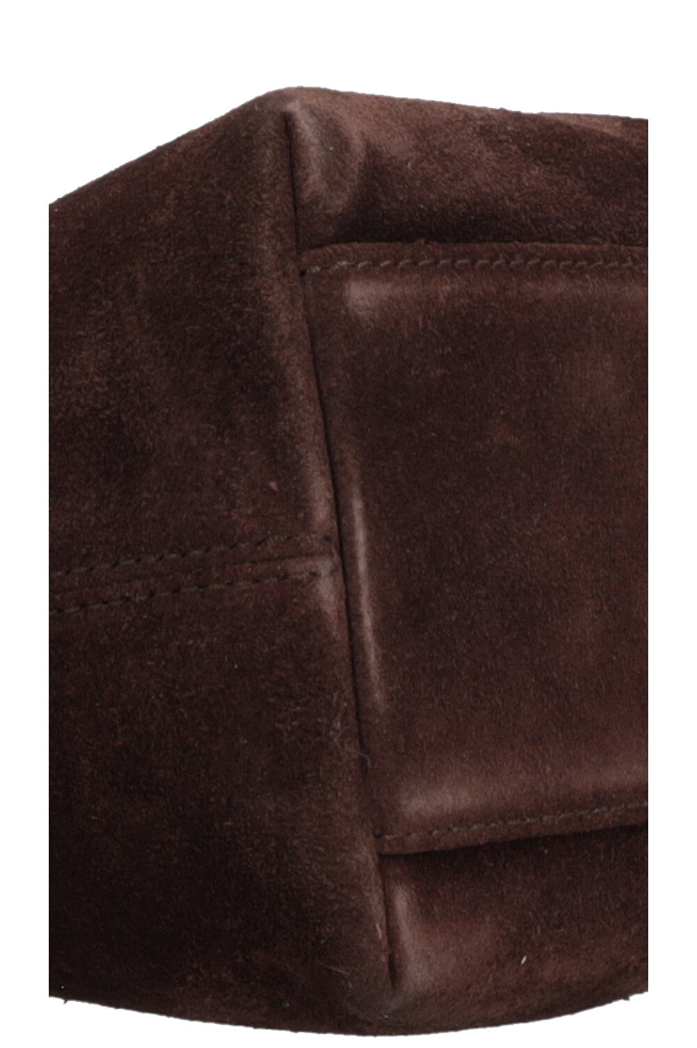 CHANEL Logo Tote Bag Suede Brown