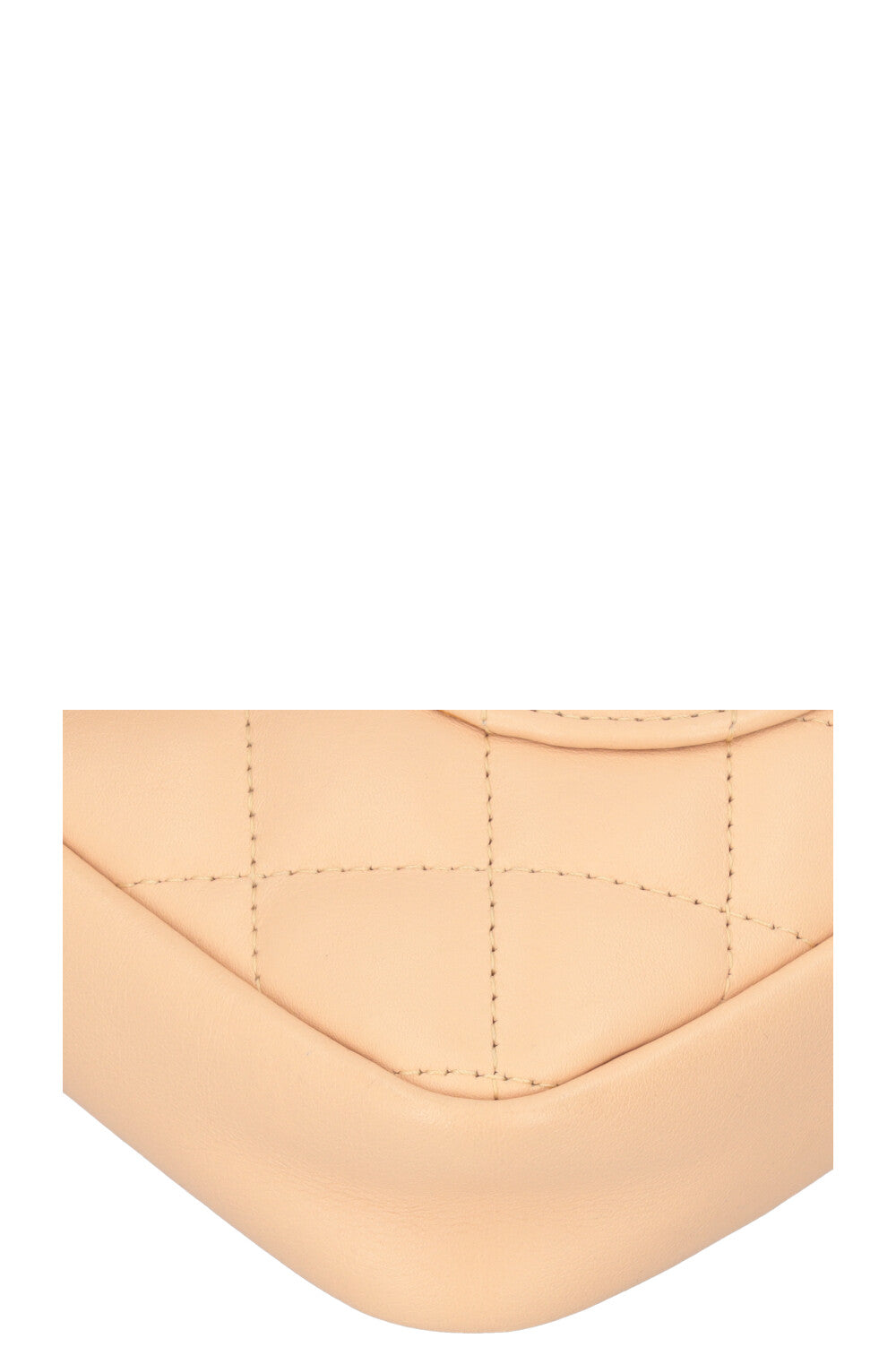 CHANEL Cambon Pochette Quilted Leather Beige