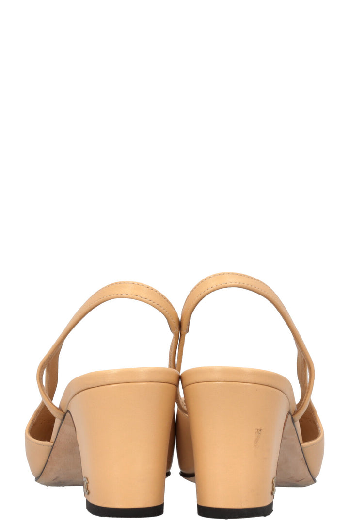 CHANEL Classic Slingback Heels Beige Black