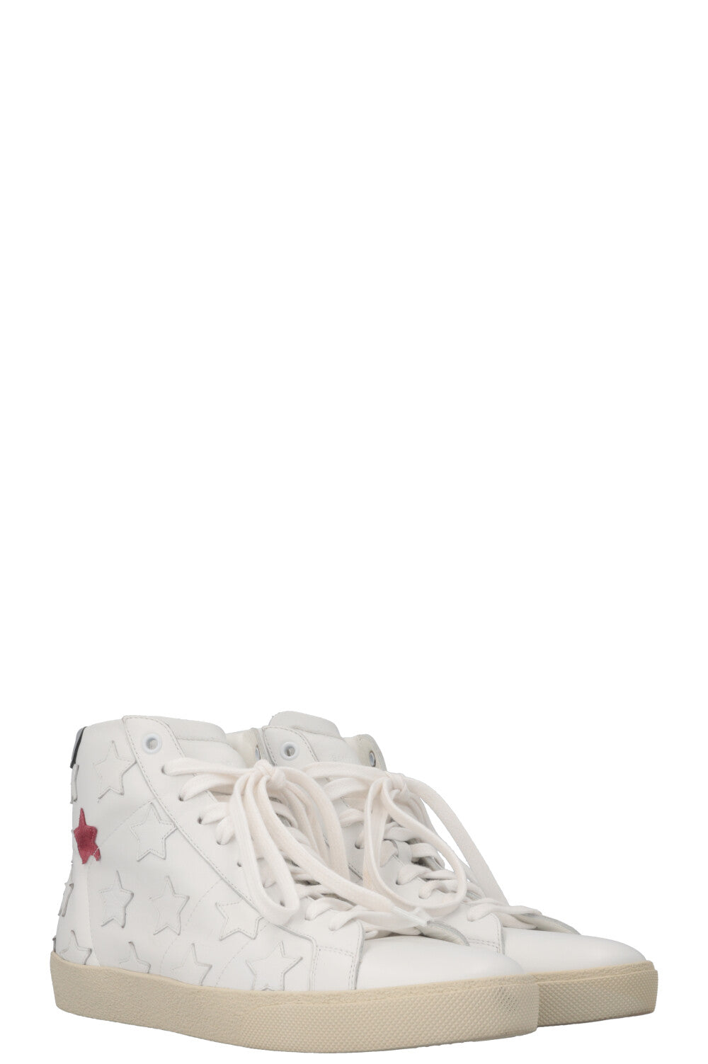 SAINT LAURENT High Top Star Sneaker White
