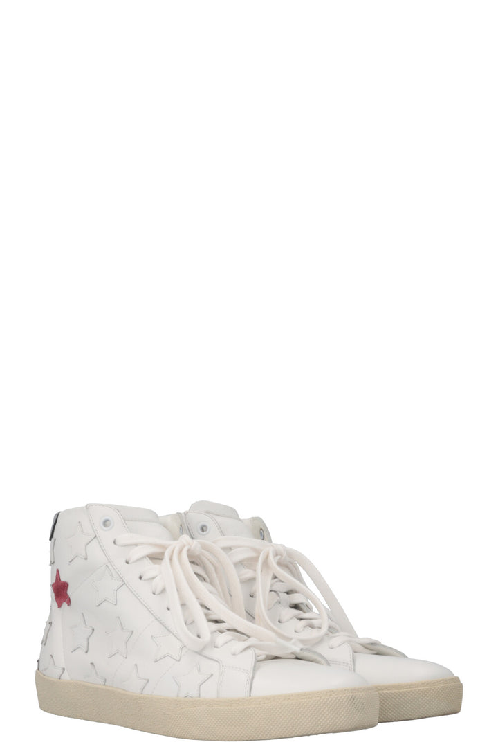 SAINT LAURENT High Top Star Sneaker White