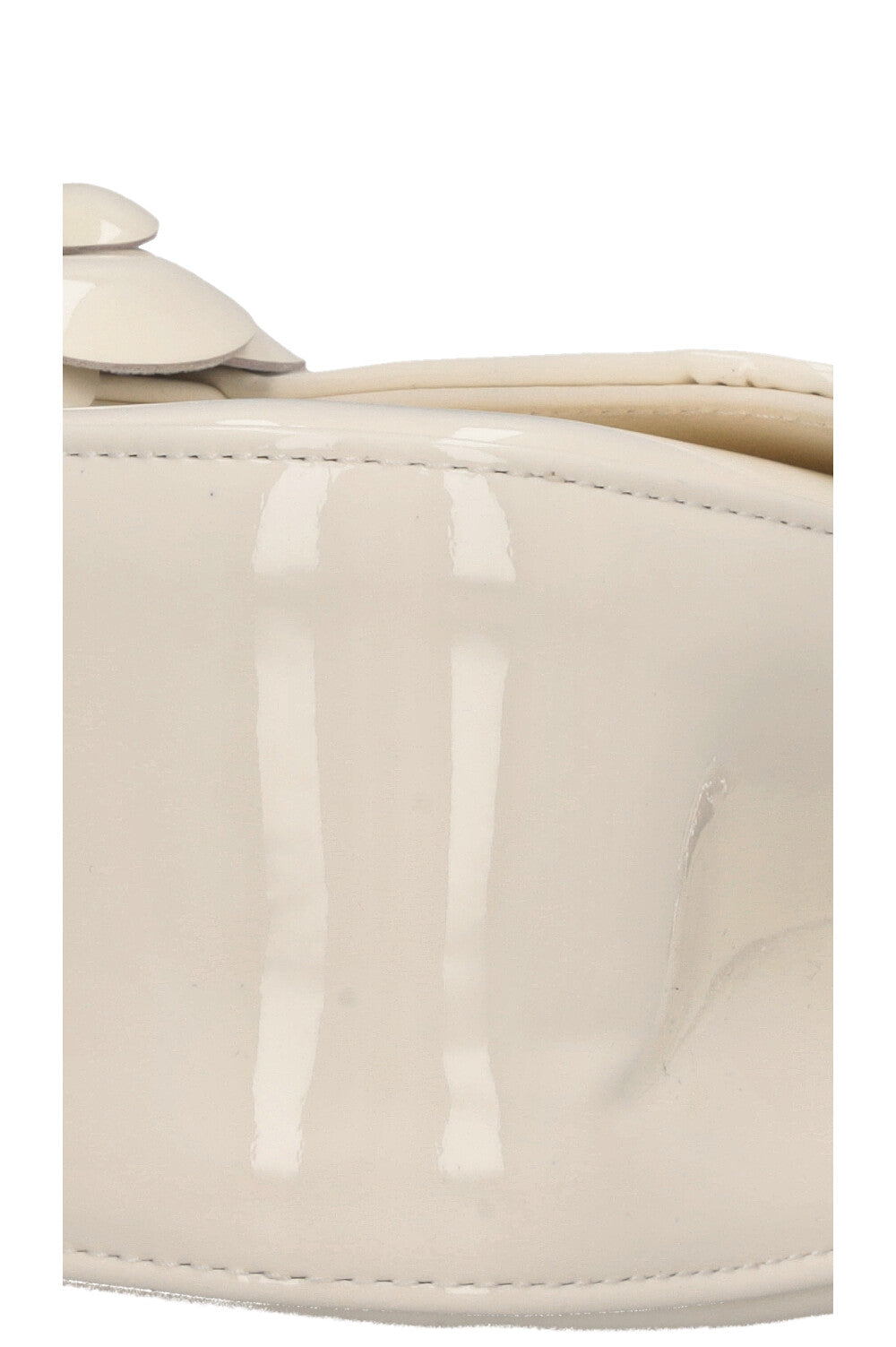 CHANEL Camellia Flap Bag Patent White